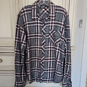 Vans Black, Red, and White Plaid Shirt